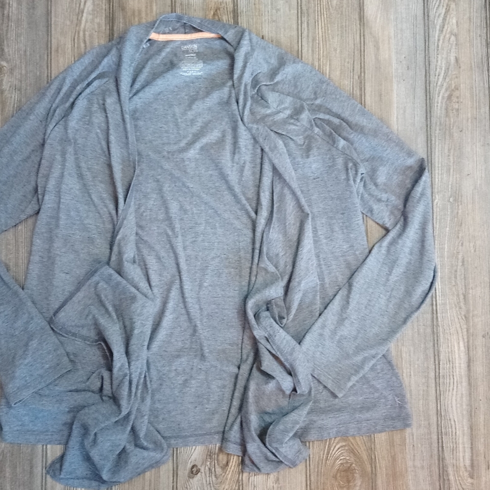 Simple Basic Flowy Open Front Long Sleeve Gray Li… - image 2